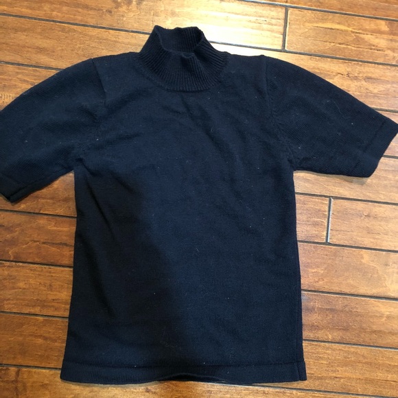 Vintage sweater turtleneck short sleeve top (S/M) - Picture 2 of 5